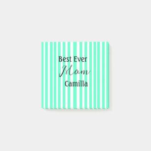 Beste jemals Mutter grün gestreiftes Muster Pastel Post-it Klebezettel