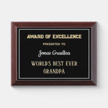 Beste jemals verliehene Opa Award Plaque