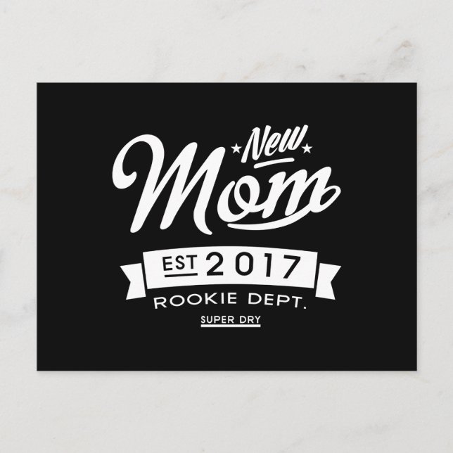 Beste Junge Mutter 2017 Dunkel Postkarte (Vorderseite)