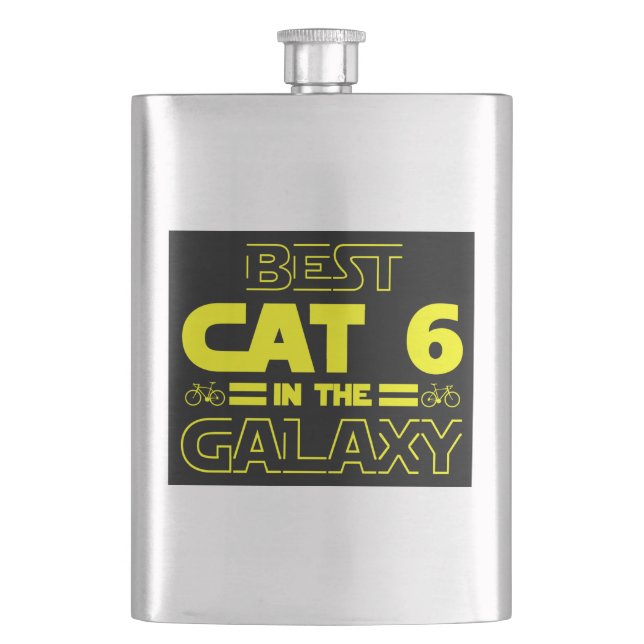 Beste Katze 6 in der Galaxie Flachmann (Vorderseite)