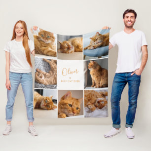 Beste Katze Aller Zeiten Benutzerdefinierter Text Fleecedecke