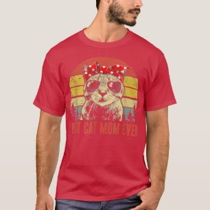 Beste Katze Mama je Katze Lover Coole Sonnenbrille T-Shirt