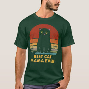 Beste Katze Mama je Retro gestörte Niedliche Katze T-Shirt
