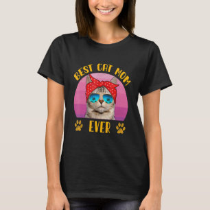 Beste Katze Mama je Retro Katzenkatze Mama Muttert T-Shirt