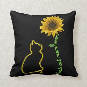 Beste Katze Mama je Sonnenblume Feline Mutter Kissen