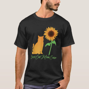 Beste Katze Mama je Sonnenblume Katze Lover Mum T T-Shirt