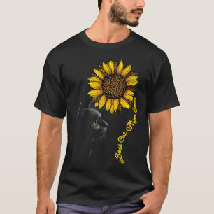 Beste Katze Mama je Sonnenblumen Leopard Black Cat T-Shirt