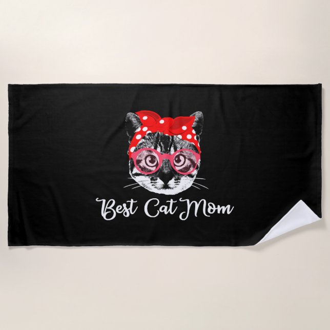 Beste Katze Mama Katzen Frauen Katze Mama Motif Strandtuch (Vorderseite)