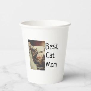 Beste Katze Mama Papa Cat Foto Namensgeschenk Vorl Pappbecher