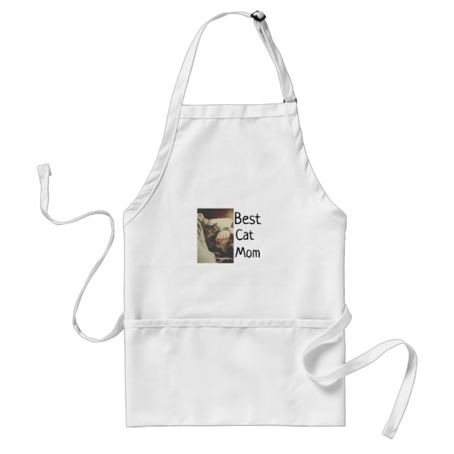 Beste Katze Mama Papa Cat Foto Namensgeschenk Vorl Schürze (Vorne)