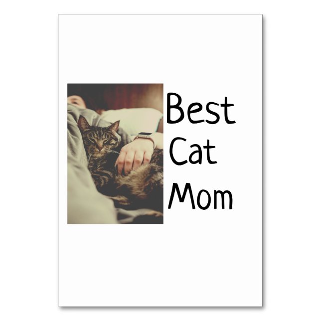 Beste Katze Mama Papa Cat Foto Namensgeschenk Vorl Tischnummer (Vorderseite)