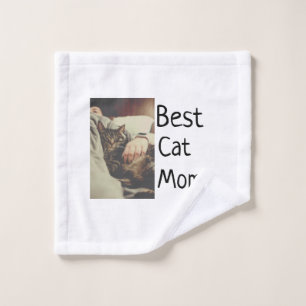Beste Katze Mama Papa Cat Foto Namensgeschenk Vorl Waschlappen