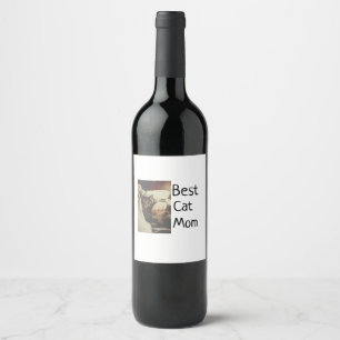 Beste Katze Mama Papa Cat Foto Namensgeschenk Vorl Weinetikett