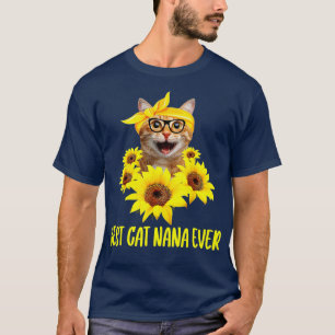 Beste Katze Nana je Grandma Sunflower Kitten Lover T-Shirt