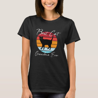 Beste Katze Oma Ever - Vintager Retro Oma Katze T-Shirt