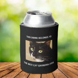 Beste Katze Oma je benutzerdefiniertes Foto Schwar Dosenkühler