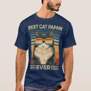 Beste Katze Papaw je Retro Vintag Cat Vater Vater T-Shirt