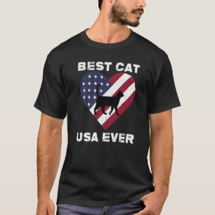 Beste Katze Usa Aller Amerikanische Flagge Patriot T-Shirt