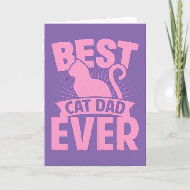 Beste Katze Vater Ever - KatzenSilhouette Karte (Vorderseite)