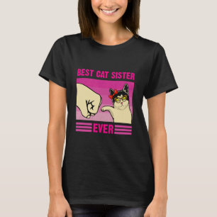 Beste Katzen Schwester überhaupt Lustiger Katzenli T-Shirt