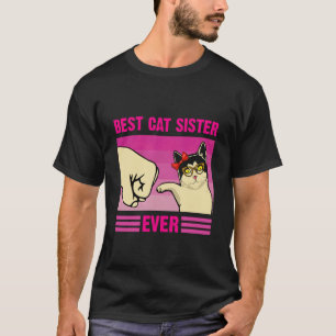 Beste Katzen Schwester überhaupt Lustiges Katzenli T-Shirt