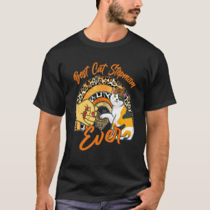 Beste Katzen-Stiefmutter überhaupt Katze Leopard T-Shirt