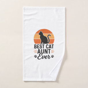 Beste Katzen-Tante überhaupt Vintage-Sonnenunterga Handtuch