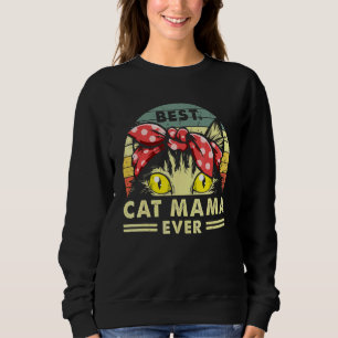 Beste Katzenmama je Vintager Retro-Stil Sweatshirt