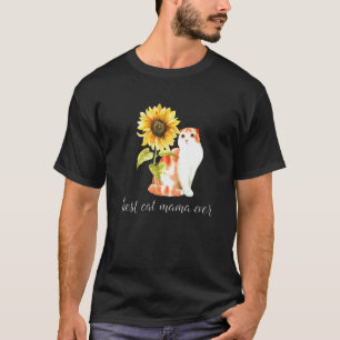 Beste Katzenmama überhaupt Sonnenblume Süße Katze  T-Shirt