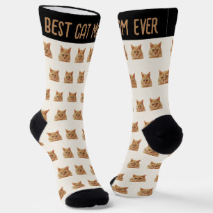 Beste Katzenmutter Aller Zeiten Foto-Muster Elfenb Socken
