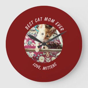 Beste Katzenmutter Aller Zeiten Katzenfoto Namens Große Wanduhr