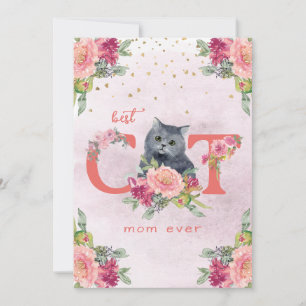 Beste Katzenmutter Aller Zeiten Kitten Illustratio Feiertagskarte