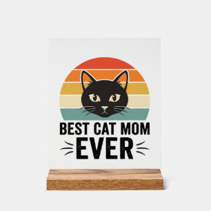 Beste Katzenmutter Aller Zeiten Retro Katzen Gesic Acrylschild