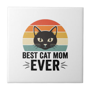 Beste Katzenmutter Aller Zeiten Retro Katzen Gesic Fliese