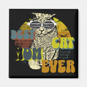Beste Katzenmutter aller Zeiten, verblasste niedli Magnet
