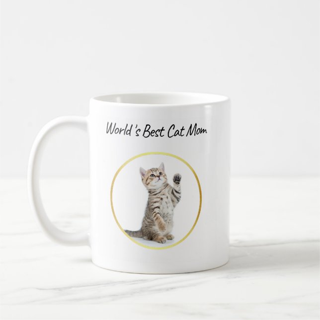 Beste Katzenmutter der Welt Benutzerdefiniert Lust Kaffeetasse (Links)