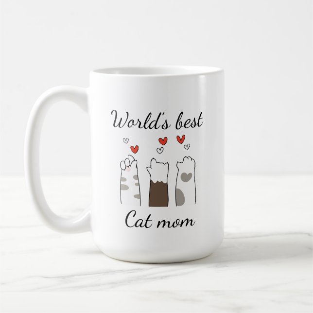 Beste Katzenmutter der Welt individuell Kaffeetasse (Links)