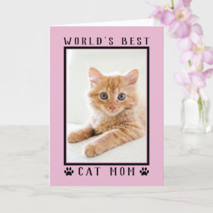 Beste Katzenmutter der Welt Rosa Muttertagsfoto Karte