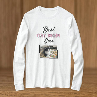 Beste Katzenmutter Foto schwarz pink T-Shirt