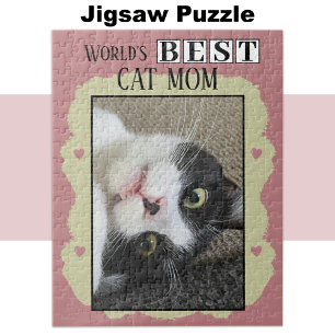 Beste Katzenmutter fügt Foto pink grün hinzu