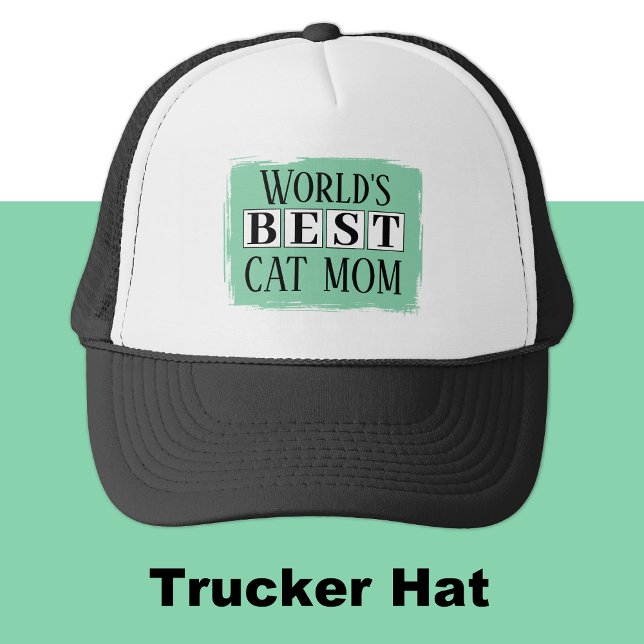 Beste Katzenmutter grün Truckerkappe (Von Creator hochgeladen)