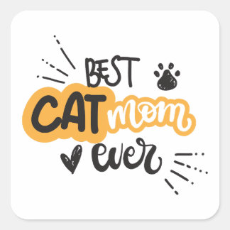 Beste Katzenmutter je Quadratischer Aufkleber