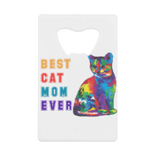Beste Katzenmutter je Text multicolor niedlich Kat Geldbeutel Flaschenöffner