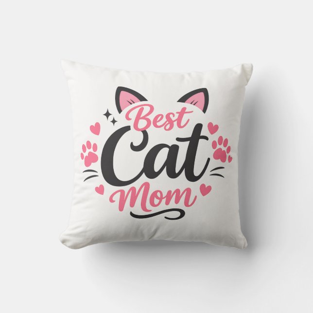 Beste Katzenmutter Kissen (Vorderseite)