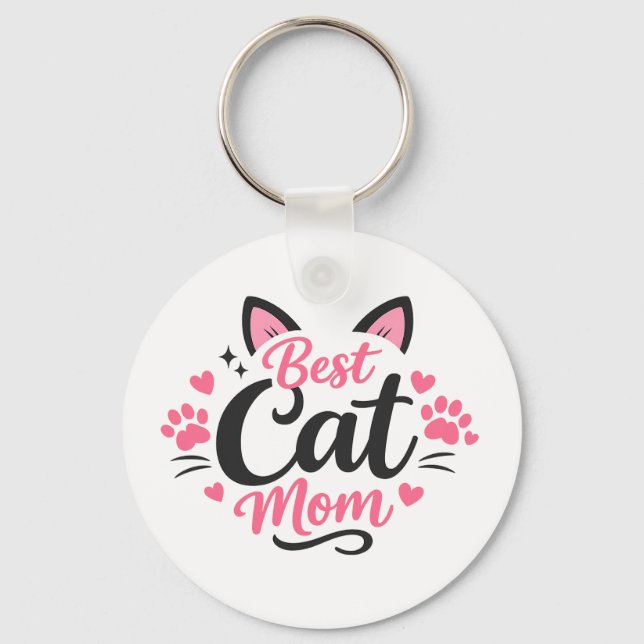 Beste Katzenmutter Schlüsselanhänger (Vorderseite)