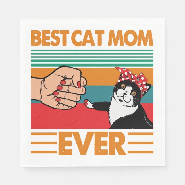 Beste Katzenmutter überhaupt Bandana Serviette (Vorderseite)