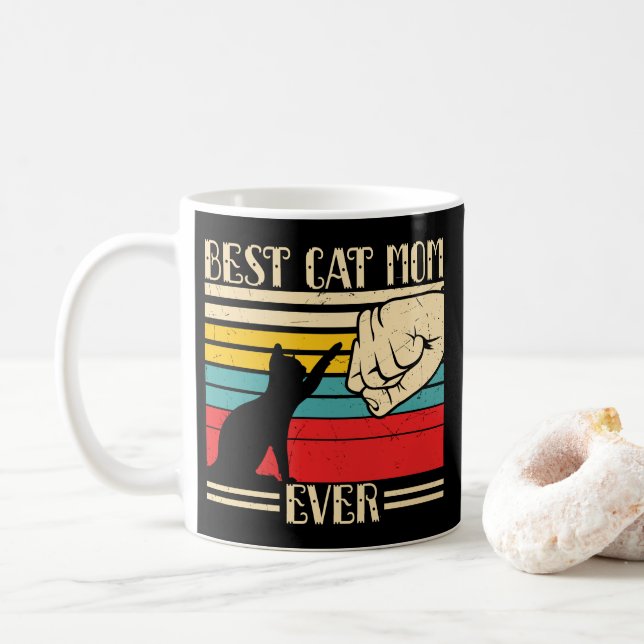 Beste Katzenmutter überhaupt Kaffeetasse (Mit Donut)