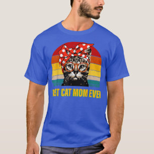 Beste Katzenmutter überhaupt Lustige Katze Retro V T-Shirt