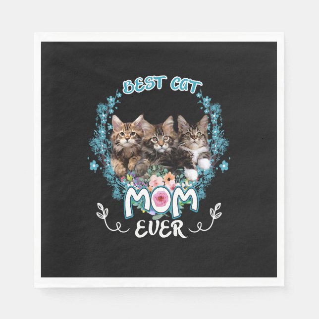 Beste Katzenmutter überhaupt     Serviette (Vorderseite)
