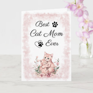 Beste Katzenmutter überhaupt Süße Aquarell-Katze Karte